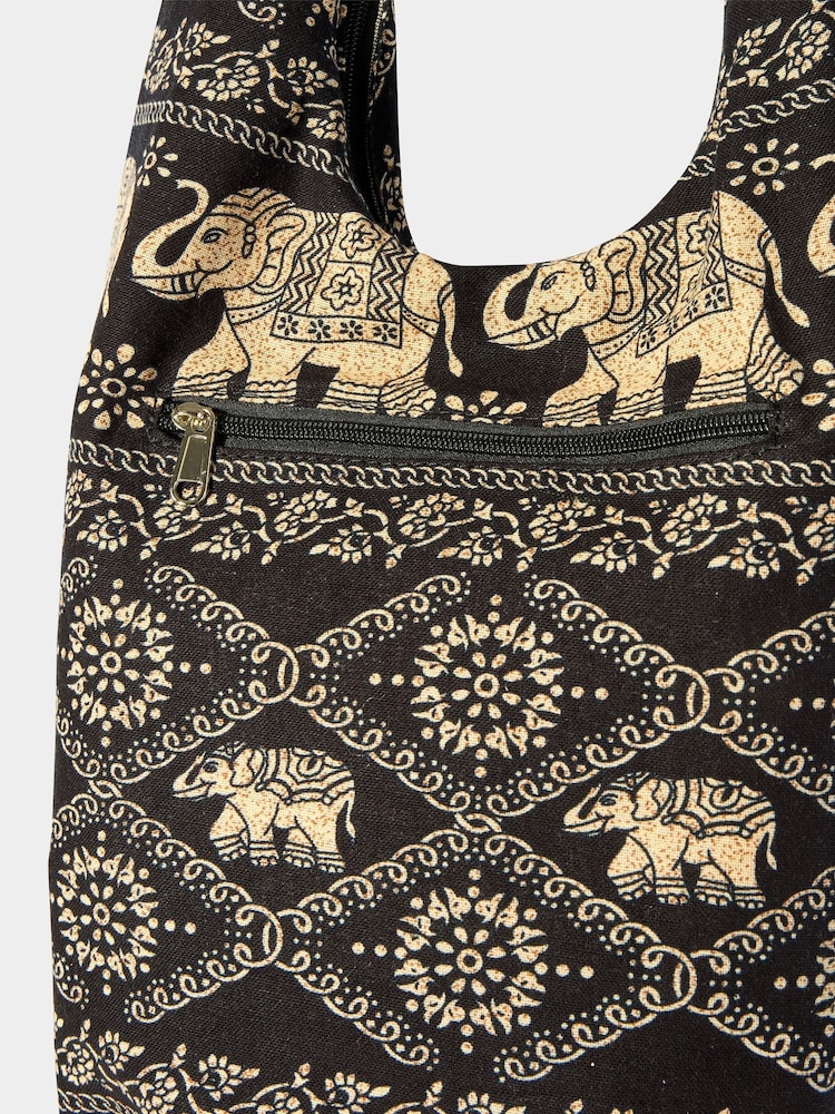 Joe Browns Black Boho Elephant Print Shoulder Bag - Image 3 of 4