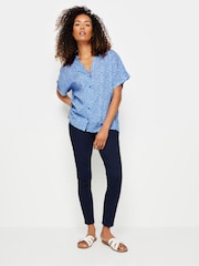 M&Co Blue Ditsy Floral Print Button Through Shirt - Image 2 of 5