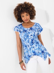 Joe Browns Blue Printed Slim Fit Scoop Neck Top - Image 2 of 7