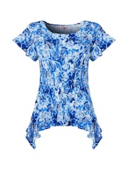 Joe Browns Blue Printed Slim Fit Scoop Neck Top - Image 7 of 7