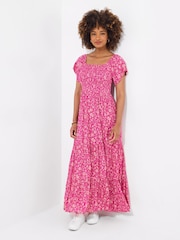 Joe Browns Pink Flattering Shirred Bodice Floral Maxi Dress - Image 1 of 5
