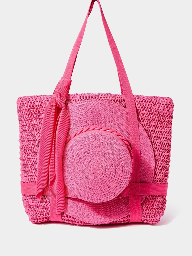 Joe Browns Skinny Scarf Straw Hat and Woven Beach Bag Set - Bild 1 von 6 Joe Browns Skinny Scarf Straw Hat and Woven Beach Bag Set - Bild 1 von 6