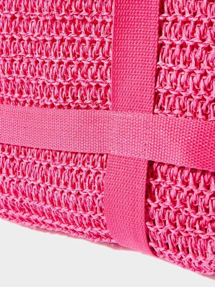 Joe Browns Pink Skinny Scarf Straw Hat and Woven Beach Bag Set - Image 6 of 6