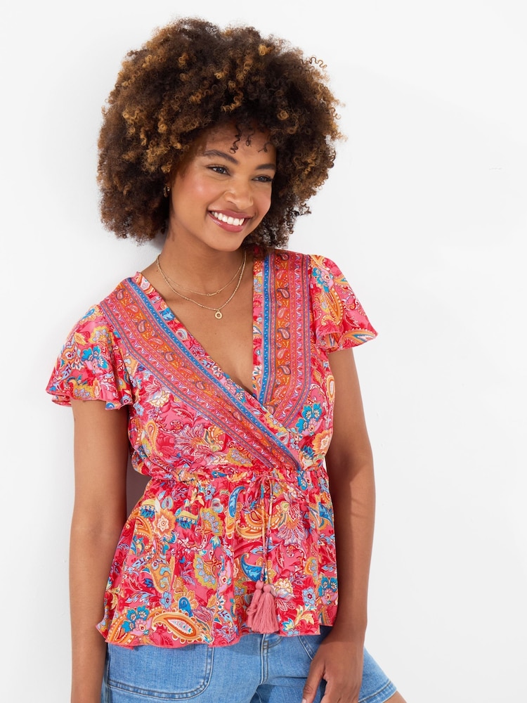 Joe Browns Tropical Palm Print Relaxed Co-Ord Top - Imagen 1 de 5