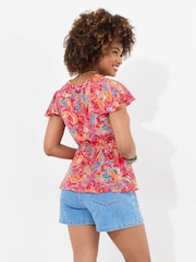 Joe Browns Tropical Palm Print Relaxed Co-Ord Top - Imagen 4 de 5