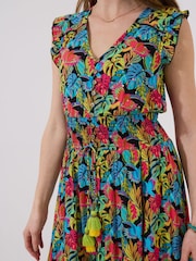 Joe Browns Black Tropical Print V-Neck Tassel Sleeveless Maxi Dress - Image 2 of 5