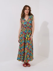 Joe Browns Black Tropical Print V-Neck Tassel Sleeveless Maxi Dress - Image 3 of 5