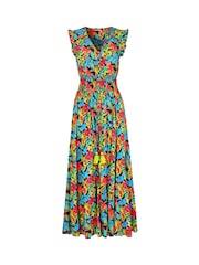 Joe Browns Black Tropical Print V-Neck Tassel Sleeveless Maxi Dress - Image 5 of 5