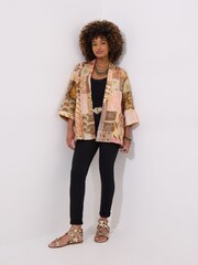 Joe Browns Brown Patchwork Print Kantha Kimono - Image 3 of 5