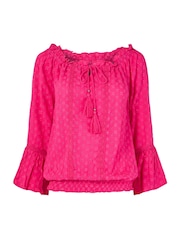 Joe Browns Pink Shirred Hem Broderie Top - Image 5 of 5
