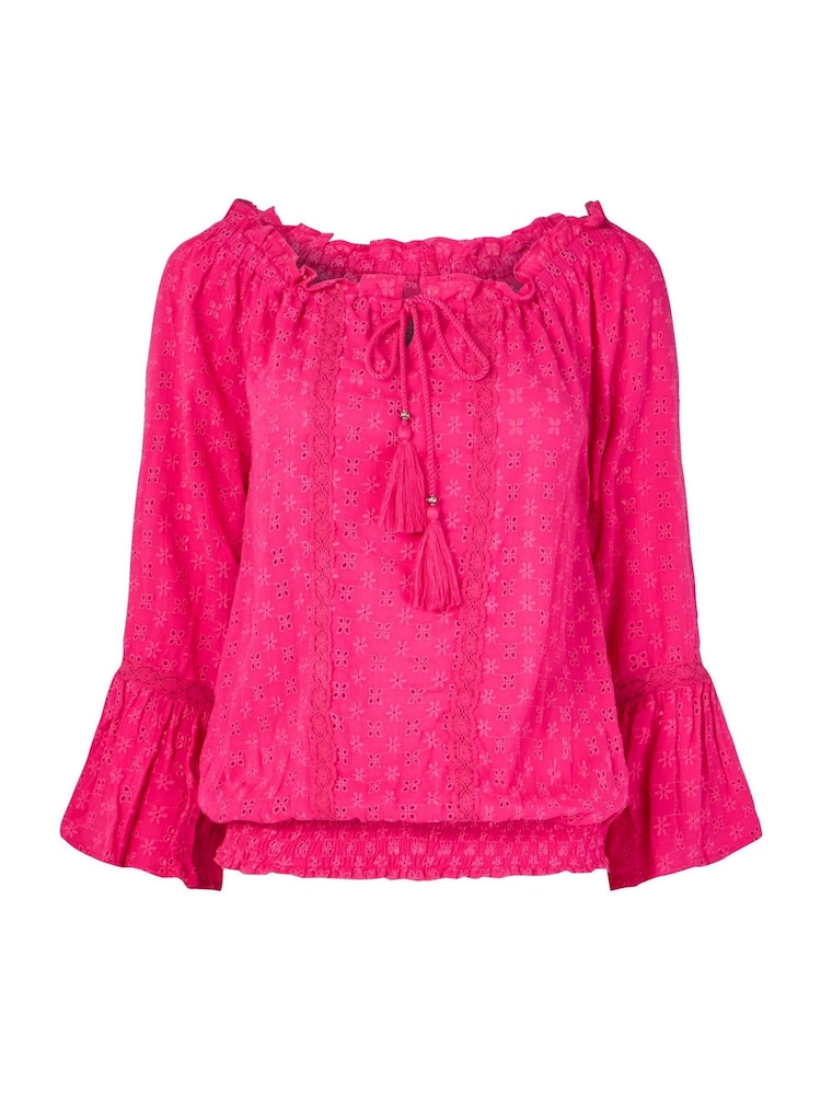 Joe Browns Pink Shirred Hem Broderie Top - Image 5 of 5