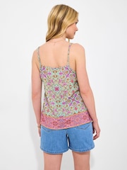 Joe Browns Pink Floral Lace Trim Strappy Cami Top - Image 4 of 5