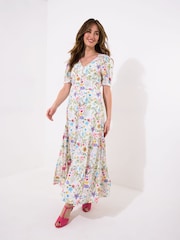 Joe Browns White Vintage Lace Floral Print Maxi Dress - Image 3 of 5