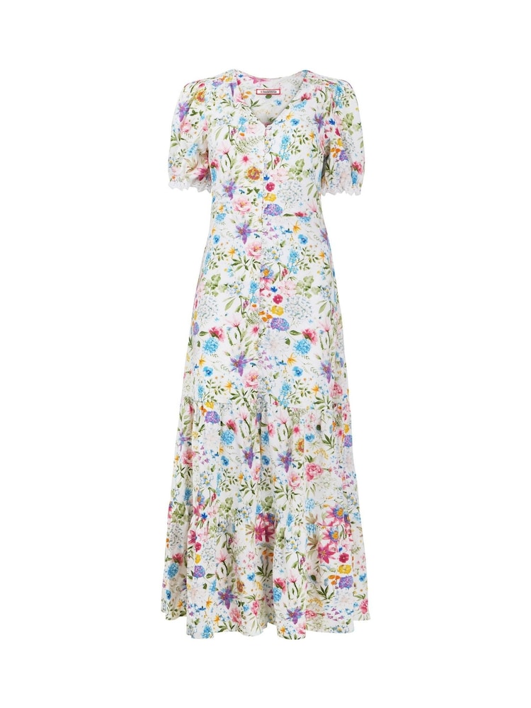 Joe Browns White Vintage Lace Floral Print Maxi Dress - Image 5 of 5