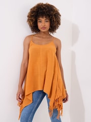 Joe Browns Yellow 100% Cotton Tassel Trim Handkerchief Hem Strappy  Top - Image 3 of 7