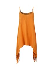 Joe Browns Yellow 100% Cotton Tassel Trim Handkerchief Hem Strappy  Top - Image 7 of 7