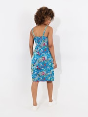 Joe Browns Blue Oversized Floral Pom Pom Trim Strappy Sundress - Image 4 of 5