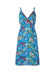 Joe Browns Blue Oversized Floral Pom Pom Trim Strappy Sundress - Image 5 of 5