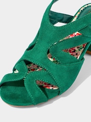 Joe Browns Green Floral Block Heel Slingback Sandals - Image 4 of 4