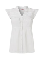Joe Browns White Pintuck Mandarin Collar Top - Image 6 of 6