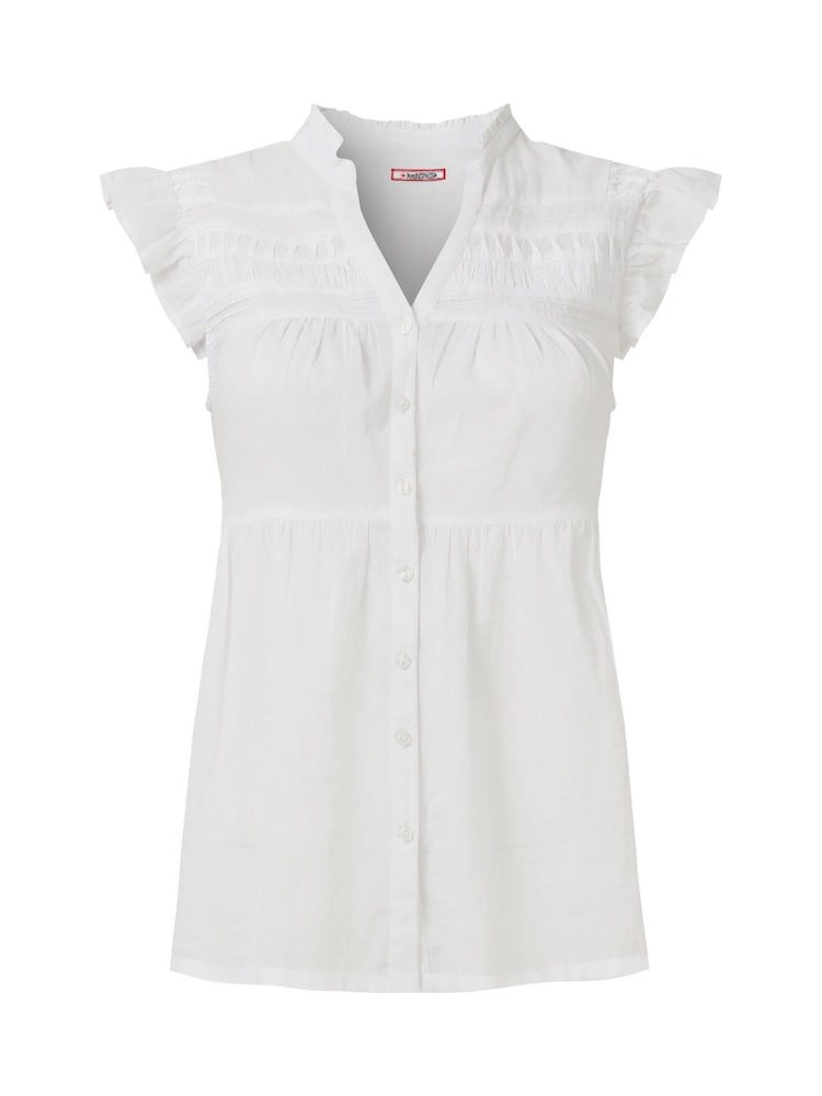 Joe Browns White Pintuck Mandarin Collar Top - Image 6 of 6