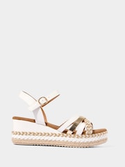 Joe Browns Gold PU Platform Wedges - Image 3 of 6