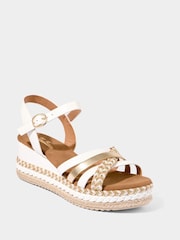 Joe Browns Gold PU Platform Wedges - Image 4 of 6