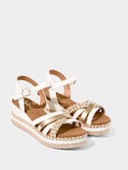 Joe Browns Gold PU Platform Wedges - Image 5 of 6