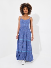 Joe Browns Blue Geo Print Lace Trim Strappy Maxi Dress - Image 3 of 5