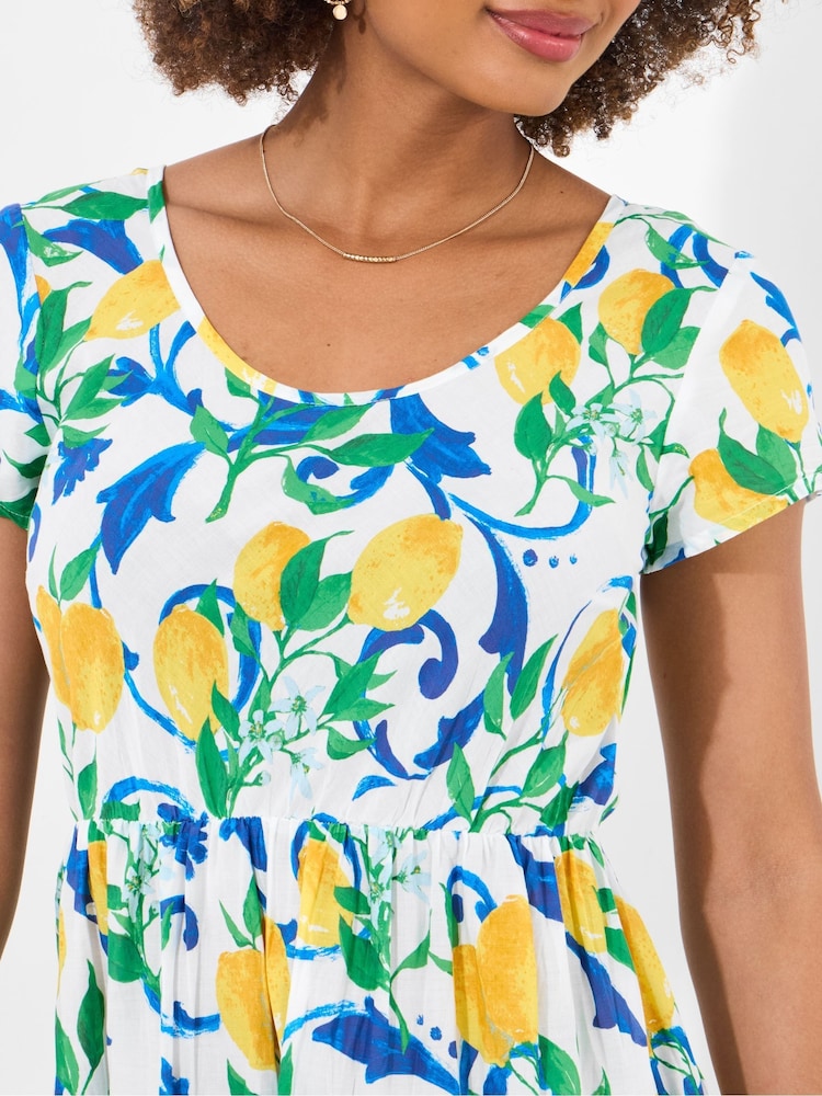 Buy Joe Browns White Lemon Print Scoop Neck Crinkle 100% Cotton Dress from  Next USA