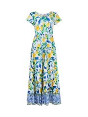 Joe Browns White Lemon Print Scoop Neck Crinkle 100% Cotton Dress - Image 7 of 7