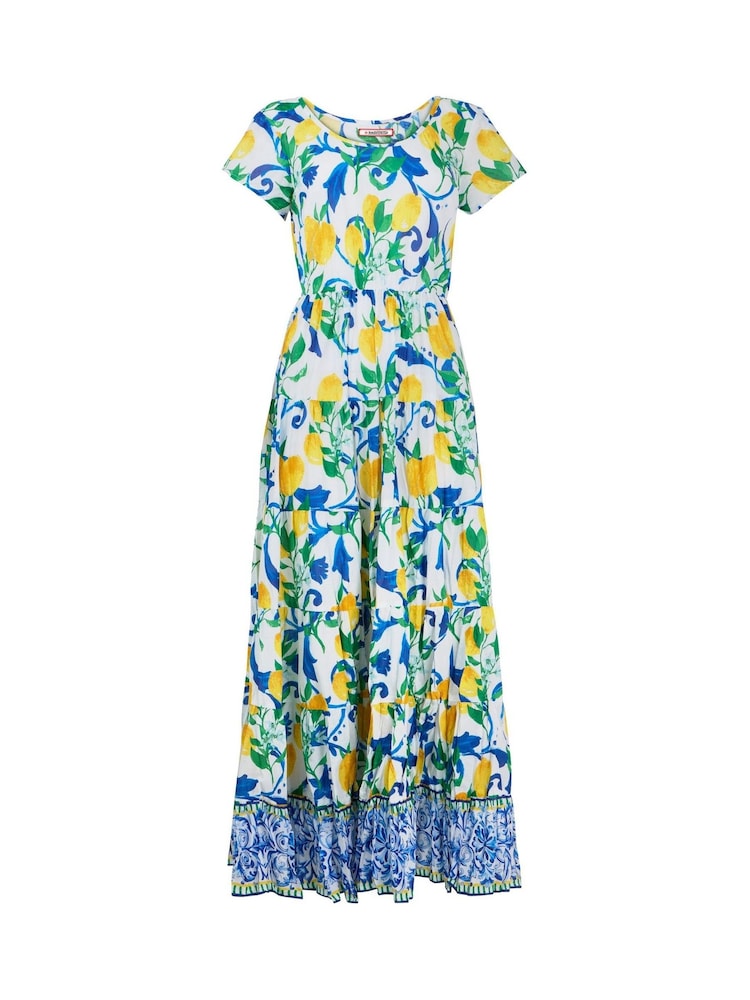 Joe Browns White Lemon Print Scoop Neck Crinkle 100% Cotton Dress - Image 7 of 7