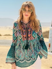 Joe Browns Floral Geometric Boho Tunic Top - Imagem 1 de 7