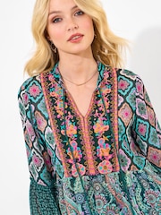 Joe Browns Floral Geometric Boho Tunic Top - Imagem 3 de 7