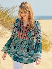 Joe Browns Floral Geometric Boho Tunic Top - Imagem 4 de 7
