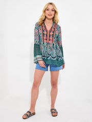 Joe Browns Floral Geometric Boho Tunic Top - Imagem 6 de 7