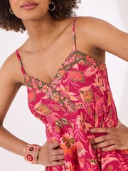 Joe Browns Pink Floral Shirred Waist Asymmetric Hem Top - Image 6 of 7