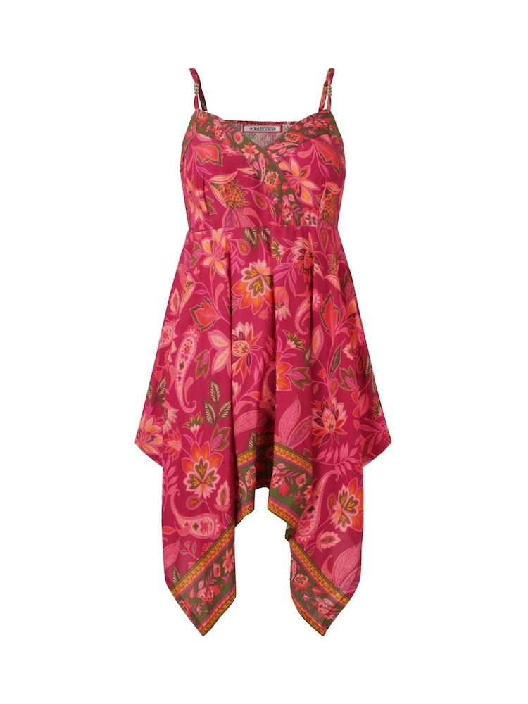 Joe Browns Pink Floral Shirred Waist Asymmetric Hem Top - Image 7 of 7