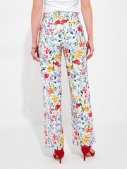 Joe Browns White Bold Floral Print Statement Co-Ord Trousers - Image 4 of 5