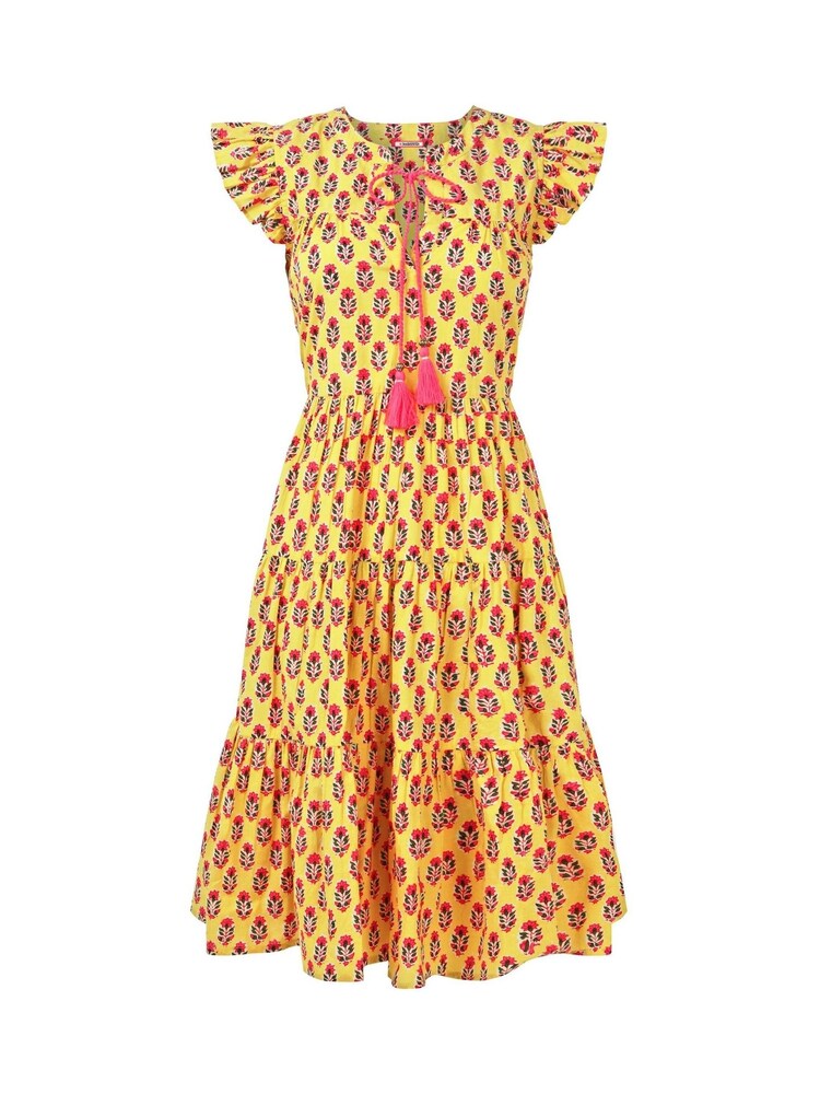 Joe Browns Tassel Detail Floral Frilly Sleeve 100% Cotton Mini Dress - Imagen 7 de 7 Joe Browns Tassel Detail Floral Frilly Sleeve 100% Cotton Mini Dress - Imagen 7 de 7