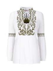 Joe Browns White Floral Embroidered Crinkle Top - Image 7 of 7