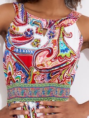 Joe Browns MultiMulti Statement Paisley Halterneck Shirred Waist Maxi Dress - Image 4 of 5