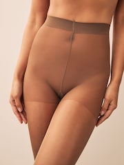 Mocha 20 Denier Sheer Gloss Tights 3 Pack - Image 2 of 3