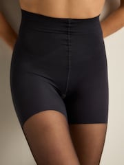 Black Bum/Tum/Thigh Matt Shaping 10 Denier Tights - Image 1 of 4