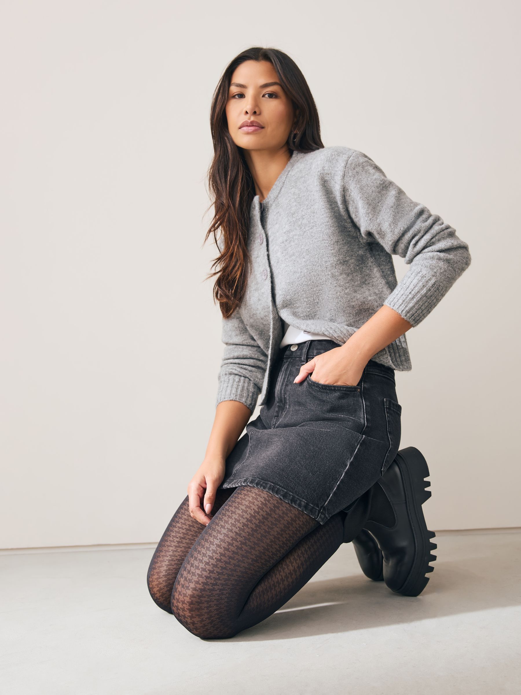 Buy Black Dogstooth Pattern Tights 1 Pack from the Next UK online shop