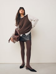 Chocolate Brown 3D 60 Denier Maternity Tights - Image 1 of 3
