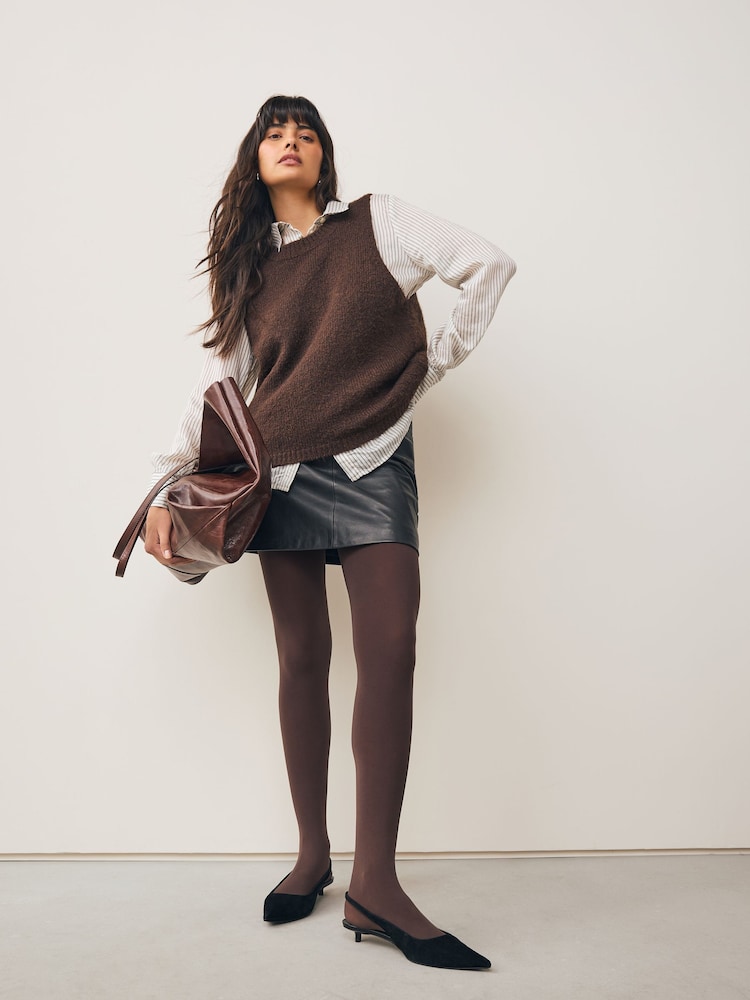 Chocolate Brown 3D 60 Denier Maternity Tights - Image 1 of 3