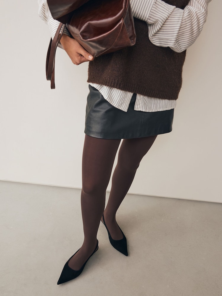 Chocolate Brown 3D 60 Denier Maternity Tights - Image 2 of 3