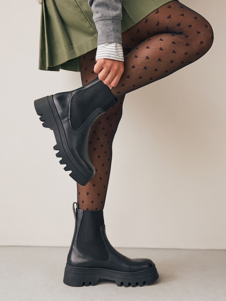 Black Heart Argyle Pattern Tights 1 Pack - Image 1 of 3