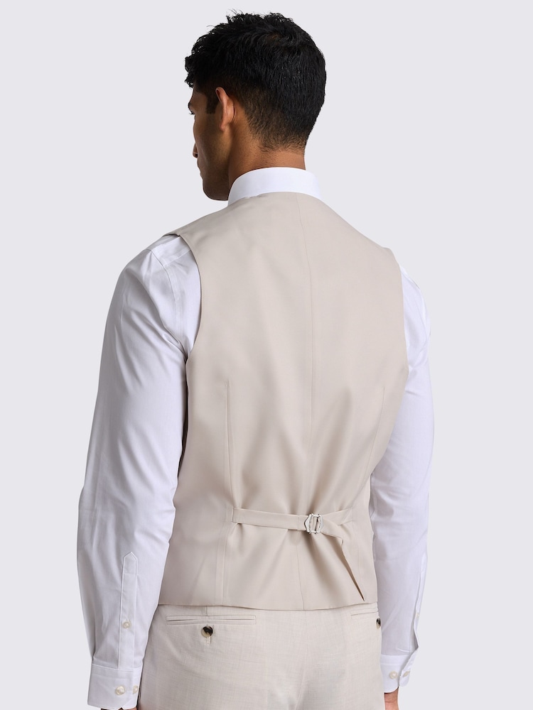 MOSS Natural Tailored Fit Light Waistcoat - Image 2 of 3